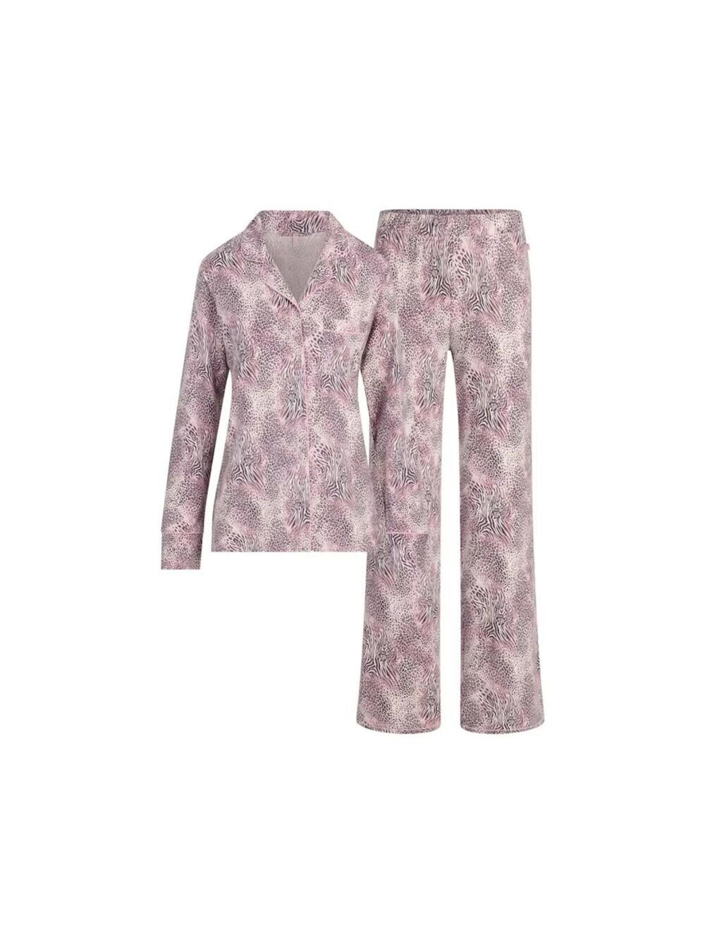 SKIMS LONG SLEEVE BUTTON UP SET (NWT) - Size M - Bloom Mini Multi Animal - Picture 7 of 9